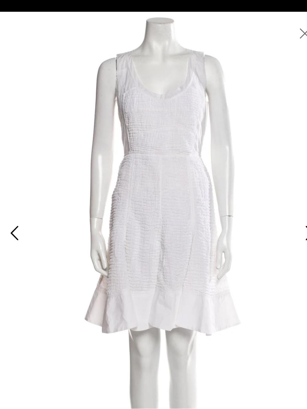 Prada White Textured Sleeveless Mini Dress - Picture 2 of 5